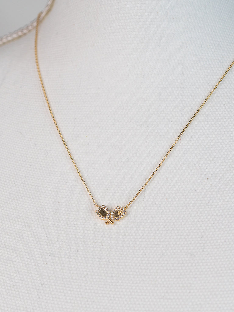 Pickleball Paddles Sparkle Necklace