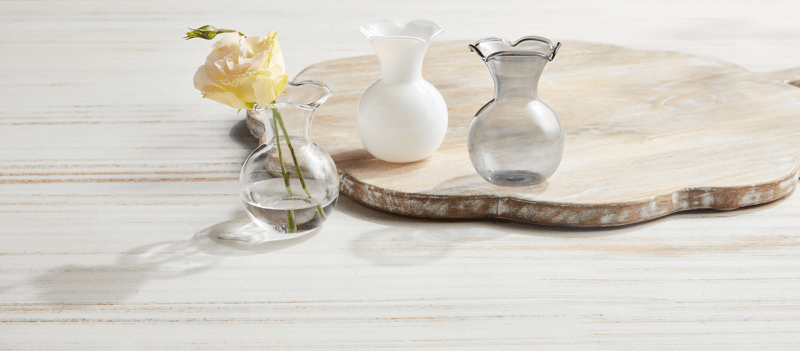 Mini White Ruffle Vase