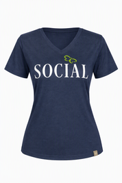 Social Butterfly Ladies ladies V-Neck Tee