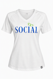 Social Butterfly Ladies ladies V-Neck Tee