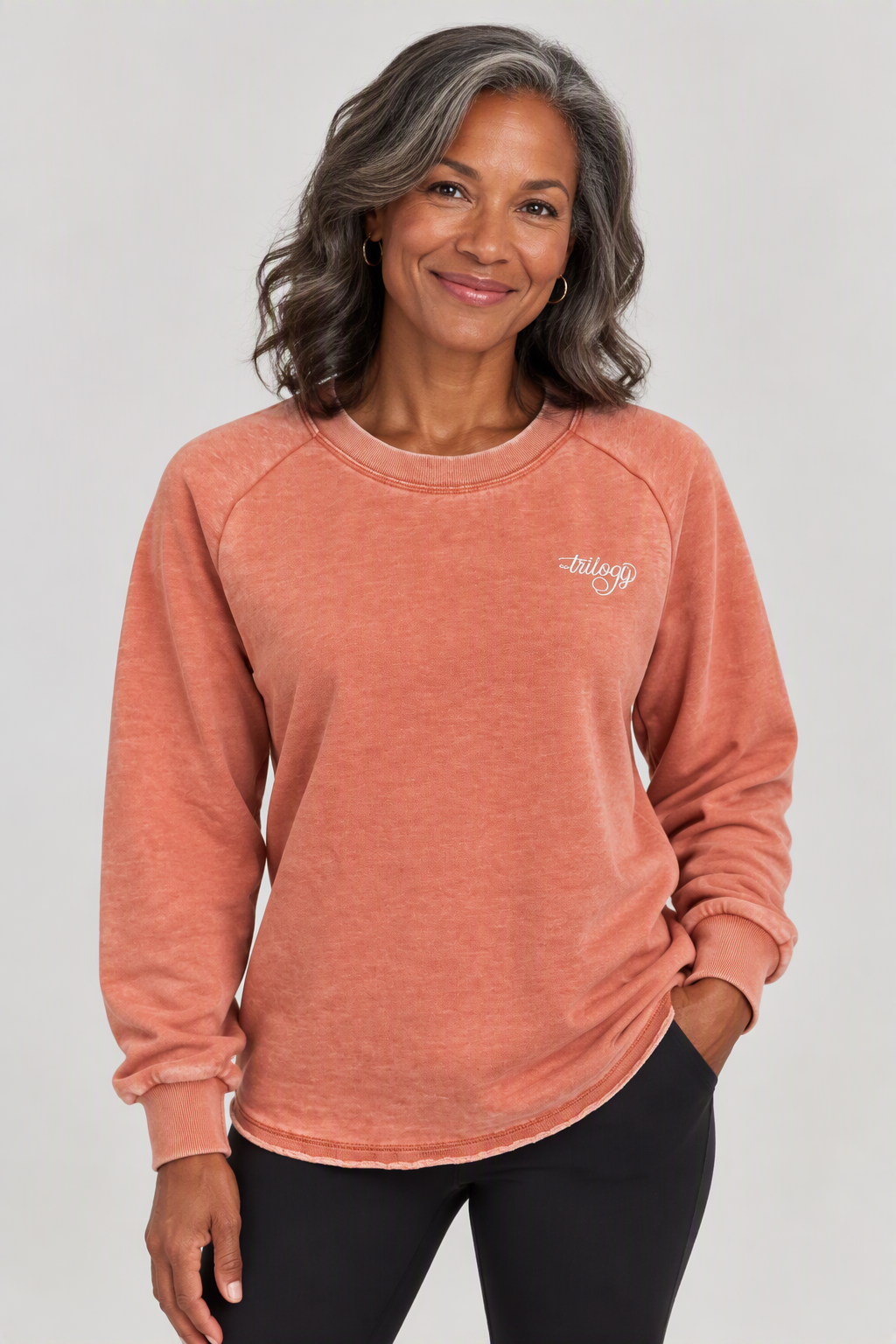 Trilogy Embroidered French-terry sweatshirt