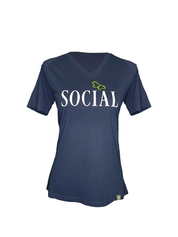 Social Butterfly Ladies ladies V-Neck Tee