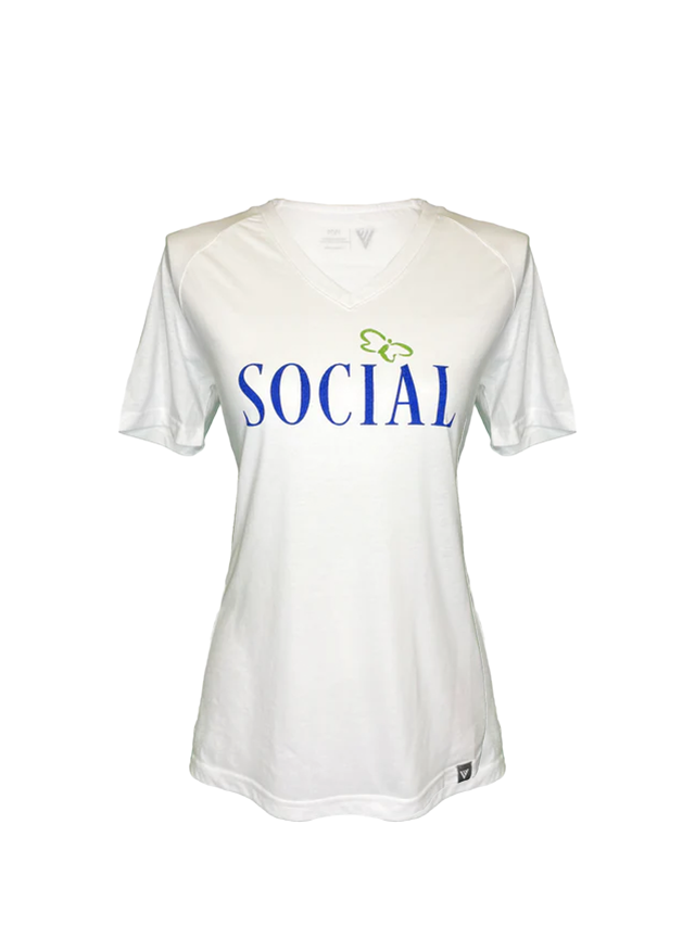 Social Butterfly Ladies ladies V-Neck Tee